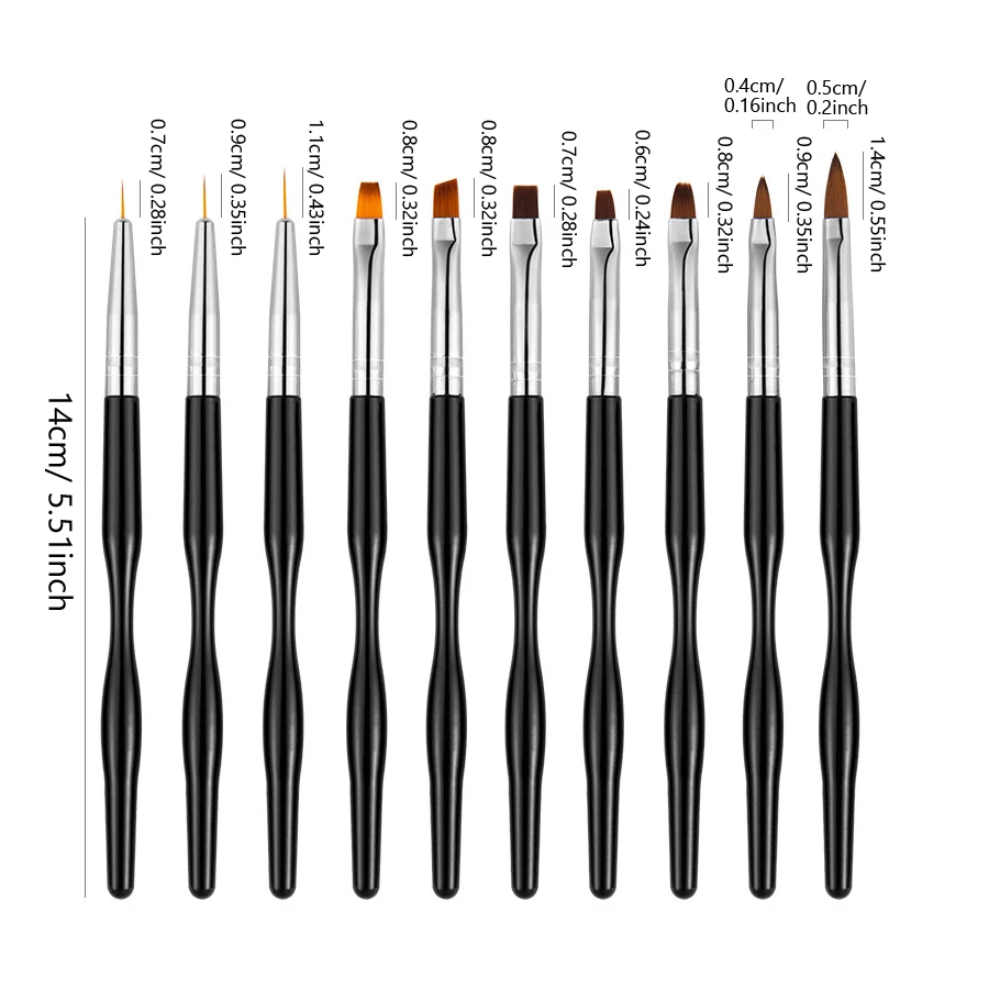 Set Kuas Seni Kuku Gagang Mele - Detailing Brush Set ulasan dan harga