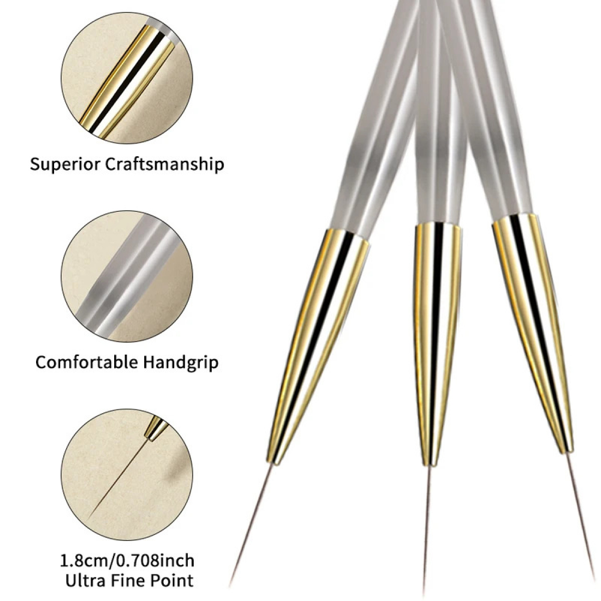 1/2/5Pcs Set Kuas Liner Nail A - Detailing Brush Set ulasan dan harga